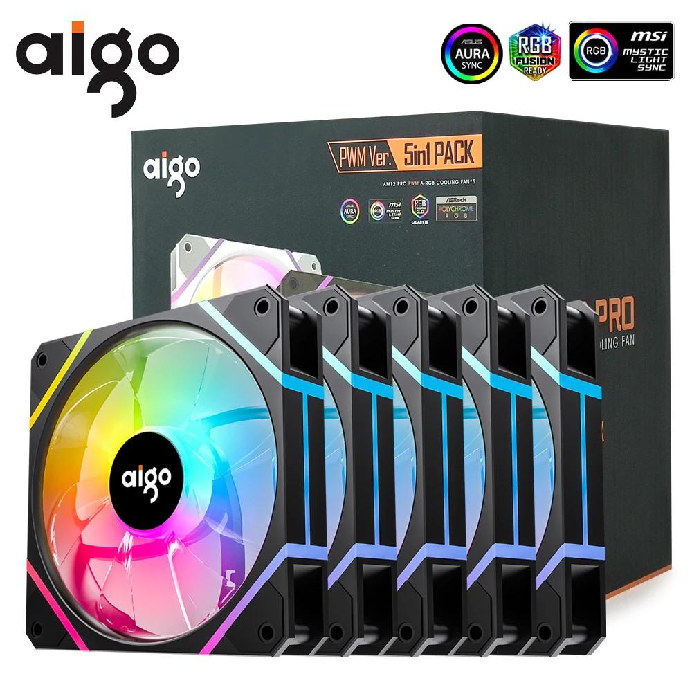 Aigo AM12PRO Rgb ǳ Ventoinha PC ǻ ̽ ǳ ŰƮ, ý 4  PWM CPU ð , 120mm, 3  5V argb 12cm ȯǳ